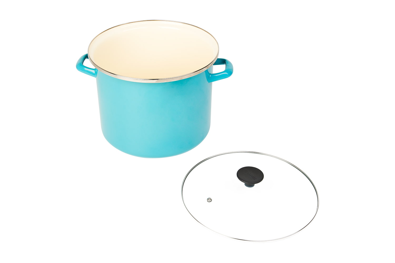 12qt/26cm kookgerei Geëmailleerde stalen pan met handvat en deksel, XL groot, speciale anti-aanbaklaag